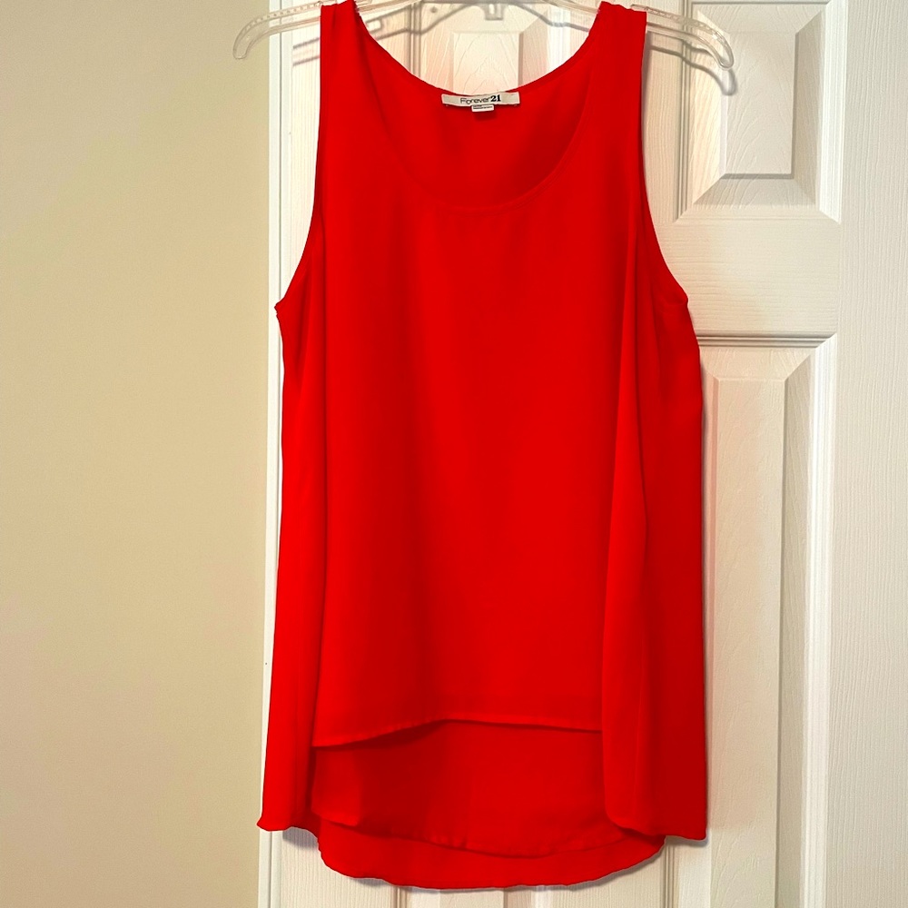 Vibrant red tank top from Forever 21. Size M.